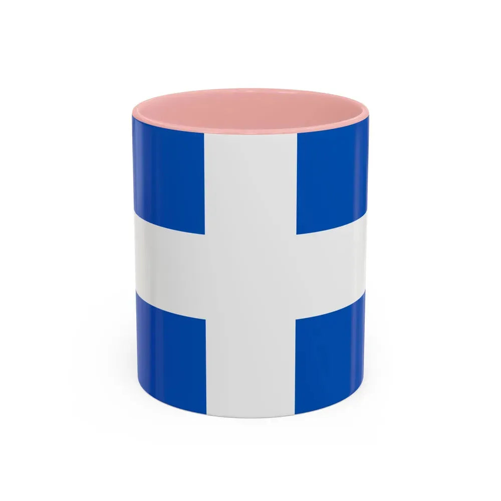 Flag of Zwolle the capital of the province of Overijssel Netherlands - Accent Coffee Mug 11oz Pink - Go Mug Yourself