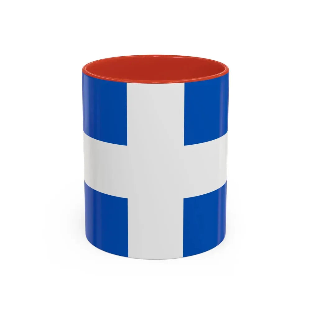 Flag of Zwolle the capital of the province of Overijssel Netherlands - Accent Coffee Mug 11oz Red - Go Mug Yourself