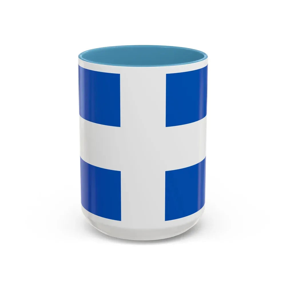 Flag of Zwolle the capital of the province of Overijssel Netherlands - Accent Coffee Mug 15oz Light Blue - Go Mug Yourself