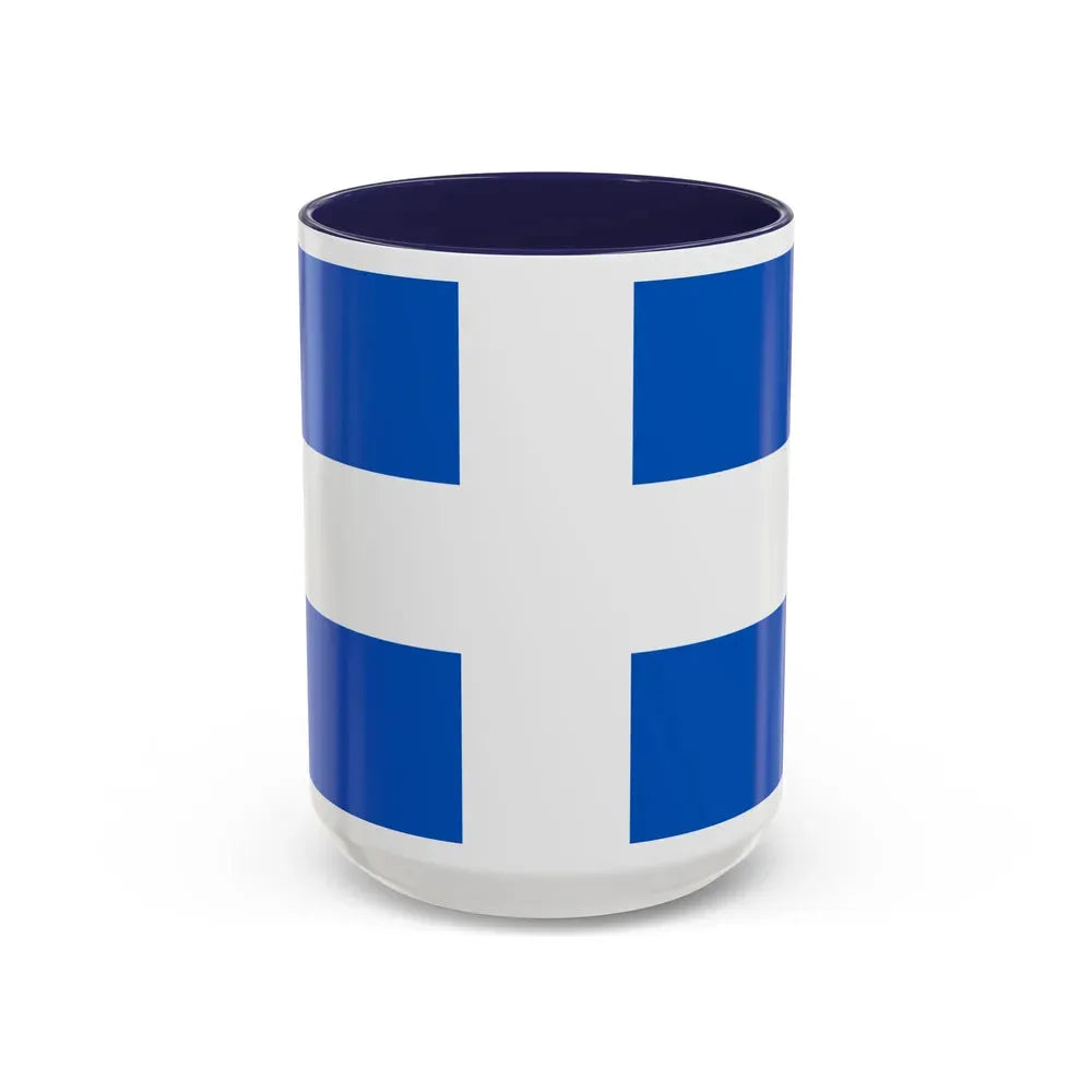 Flag of Zwolle the capital of the province of Overijssel Netherlands - Accent Coffee Mug 15oz Navy - Go Mug Yourself