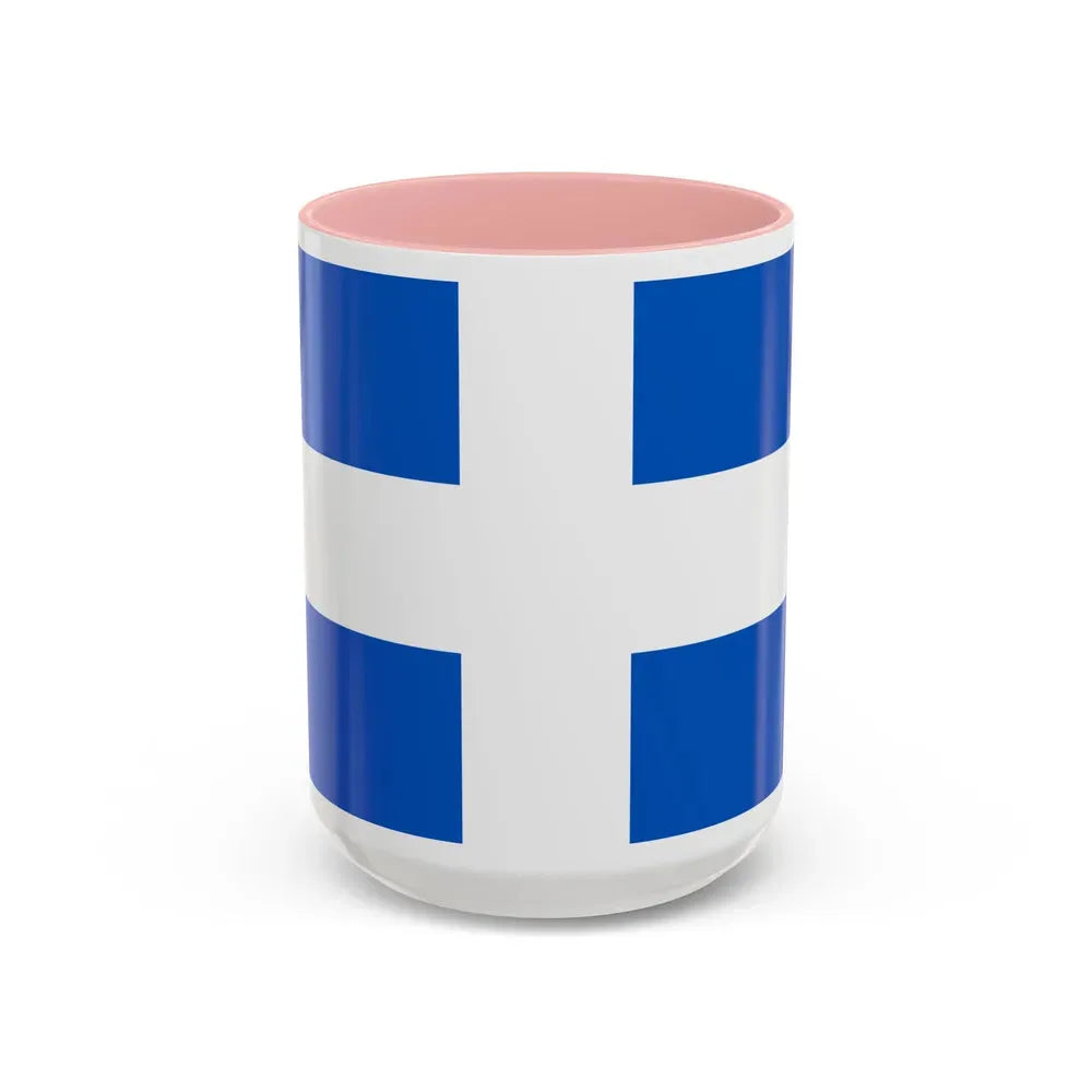 Flag of Zwolle the capital of the province of Overijssel Netherlands - Accent Coffee Mug 15oz Pink - Go Mug Yourself