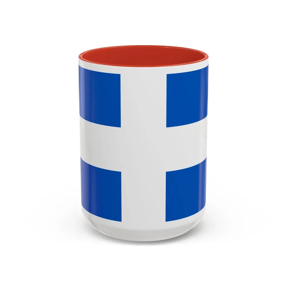 Flag of Zwolle the capital of the province of Overijssel Netherlands - Accent Coffee Mug 15oz Red - Go Mug Yourself