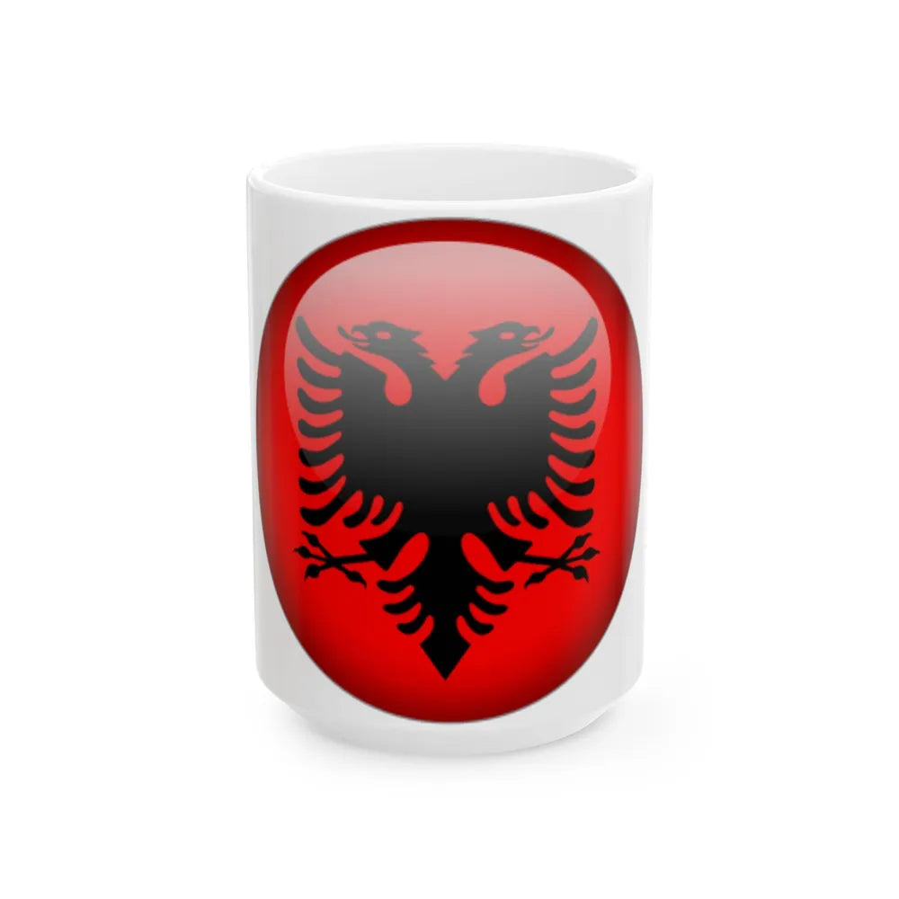 Flag orb Albania (Albania) White Coffee Mug 15oz - Go Mug Yourself