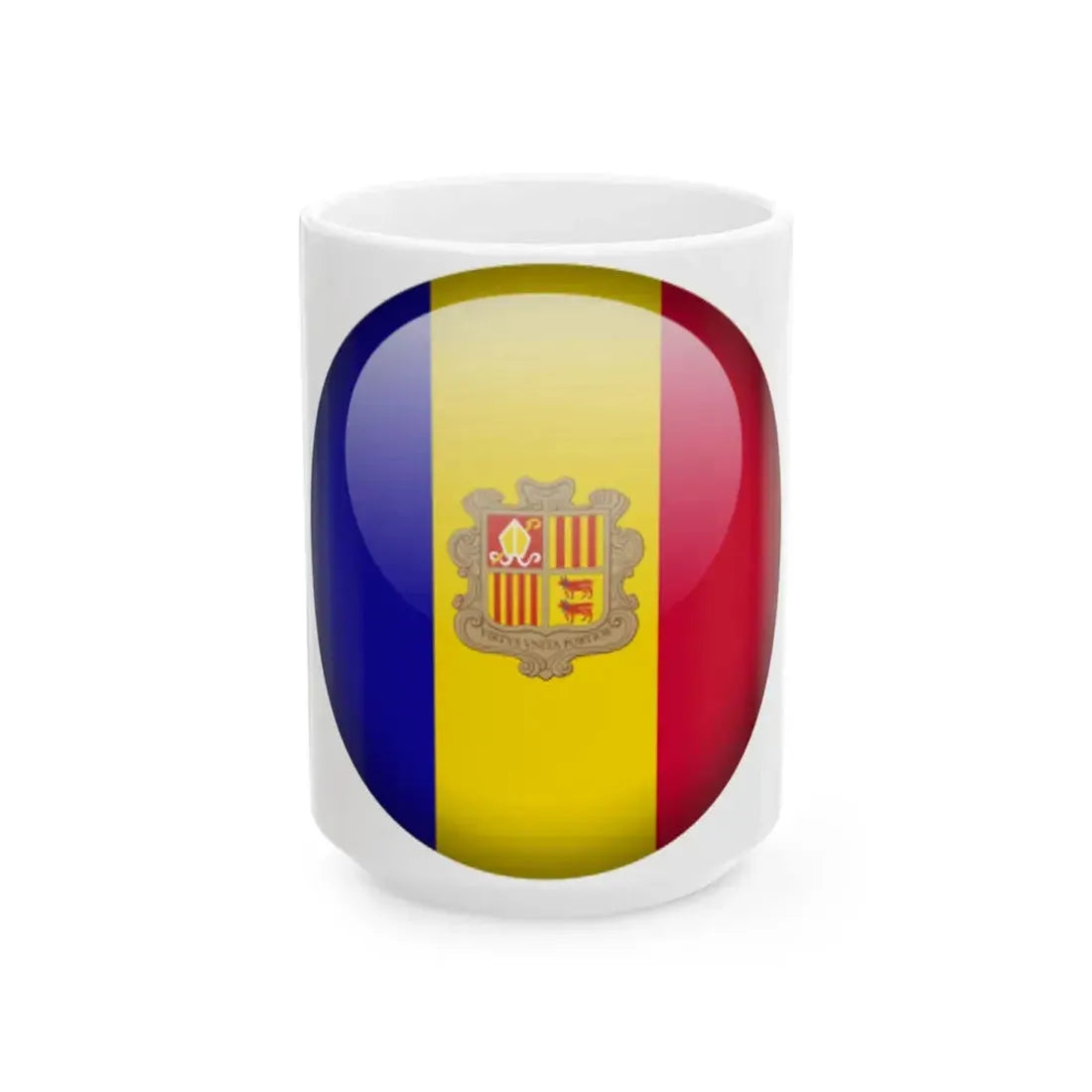 Flag orb Andorra (Andorra) White Coffee Mug 15oz - Go Mug Yourself