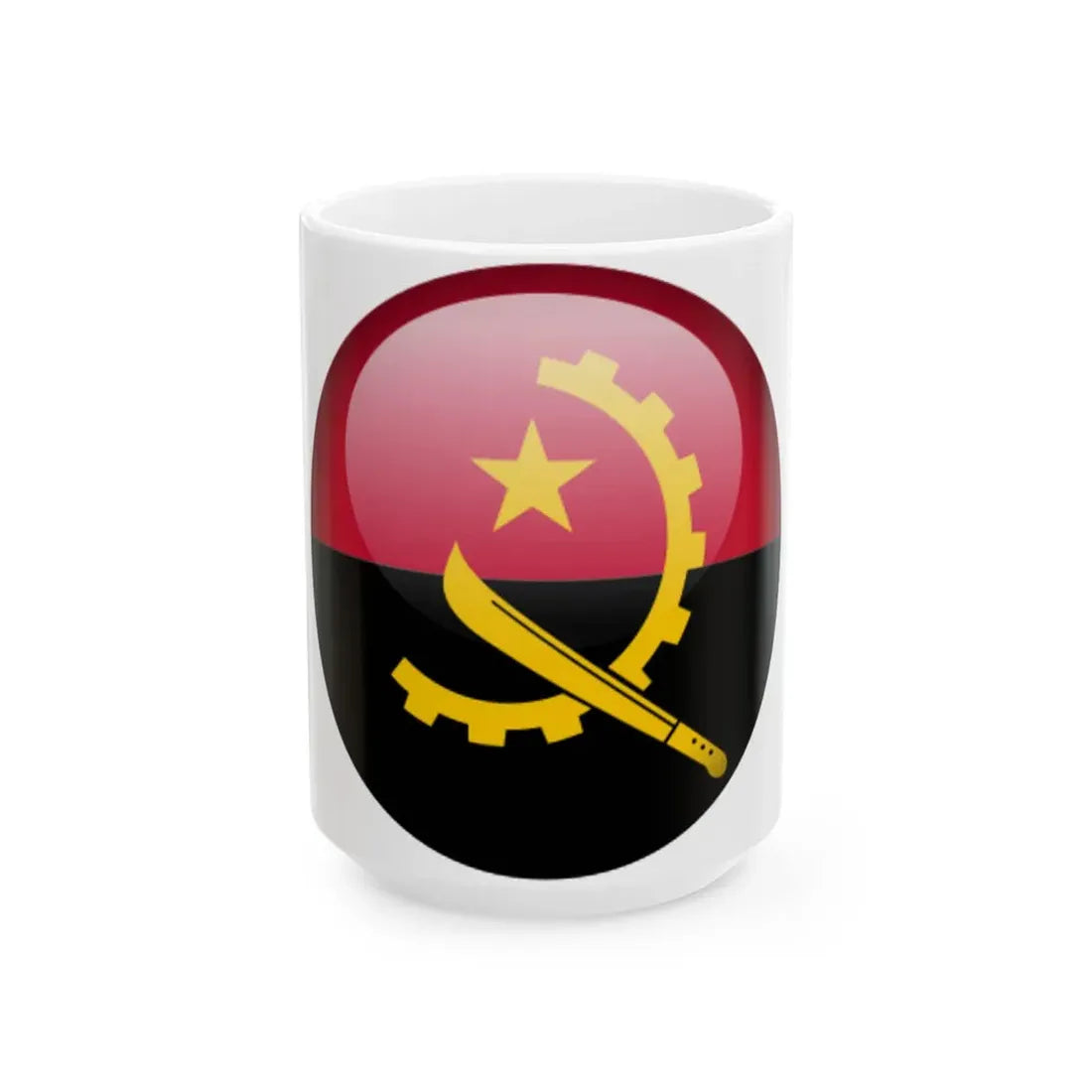 Flag orb Angola (Angola) White Coffee Mug 15oz - Go Mug Yourself