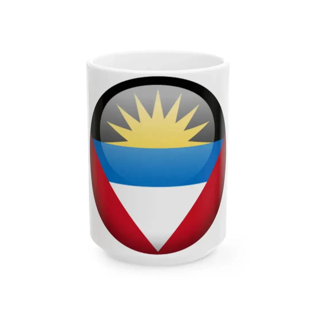 Flag orb Antigua and Barbuda (Antigua and Barbuda) White Coffee Mug 15oz - Go Mug Yourself