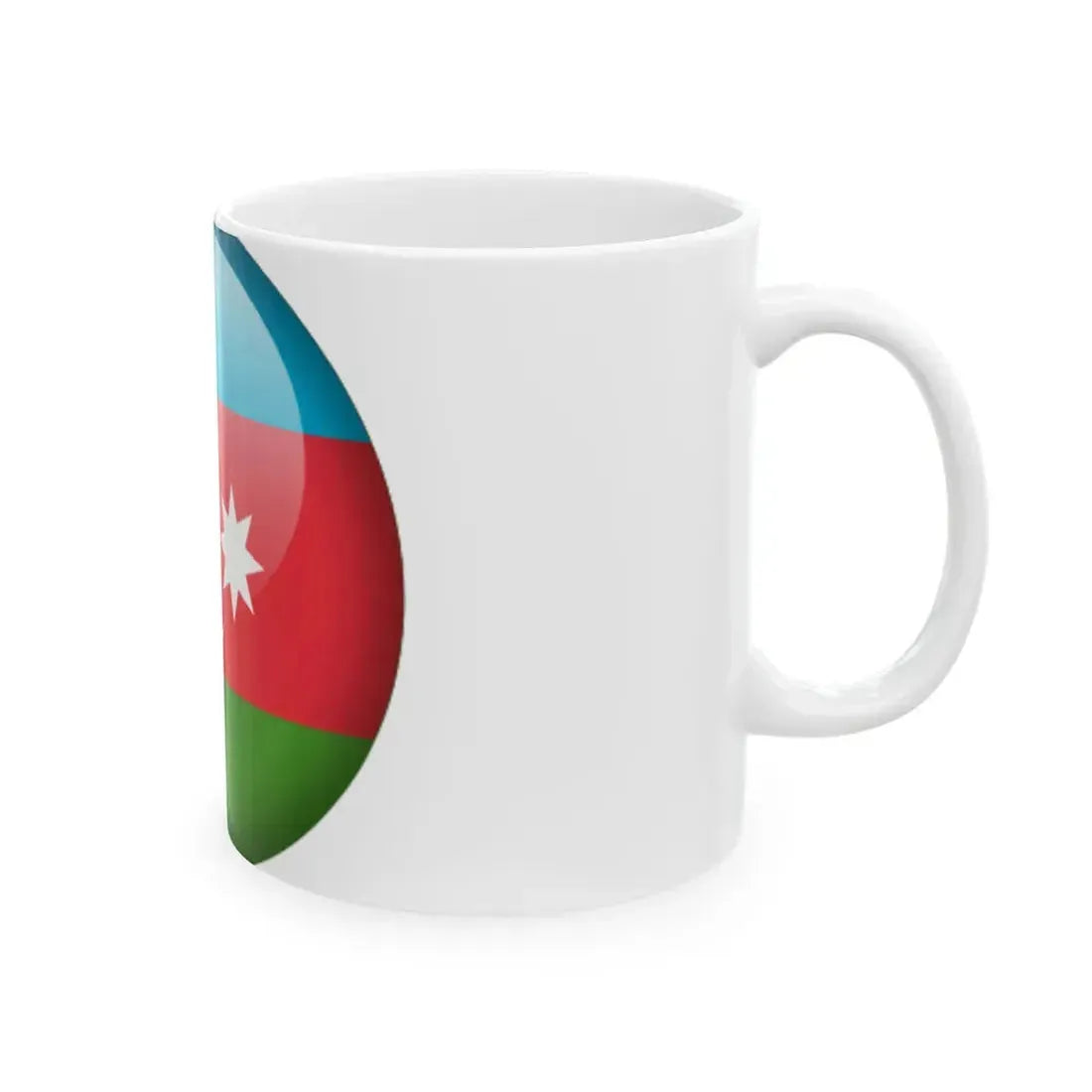 Flag orb Azerbaijan (Azerbaijan) White Coffee Mug - Go Mug Yourself