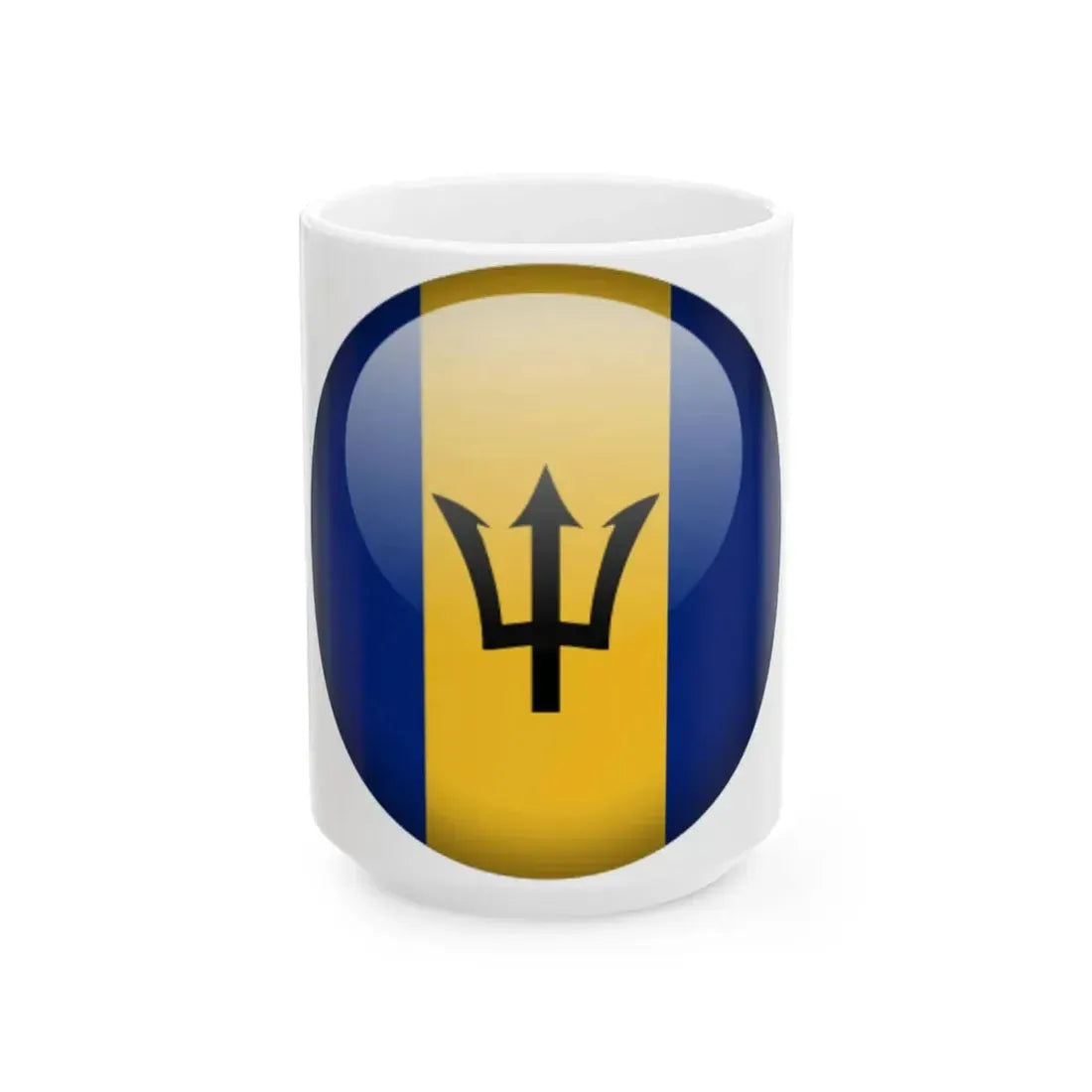 Flag orb Barbados (Barbados) White Coffee Mug 15oz - Go Mug Yourself