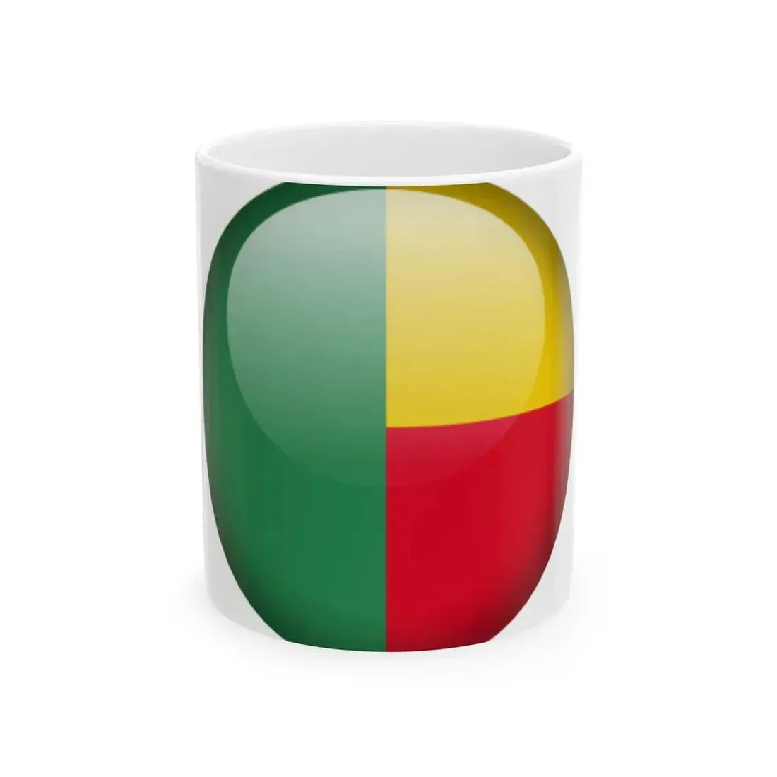 Flag orb Benin (Benin) White Coffee Mug 11oz - Go Mug Yourself