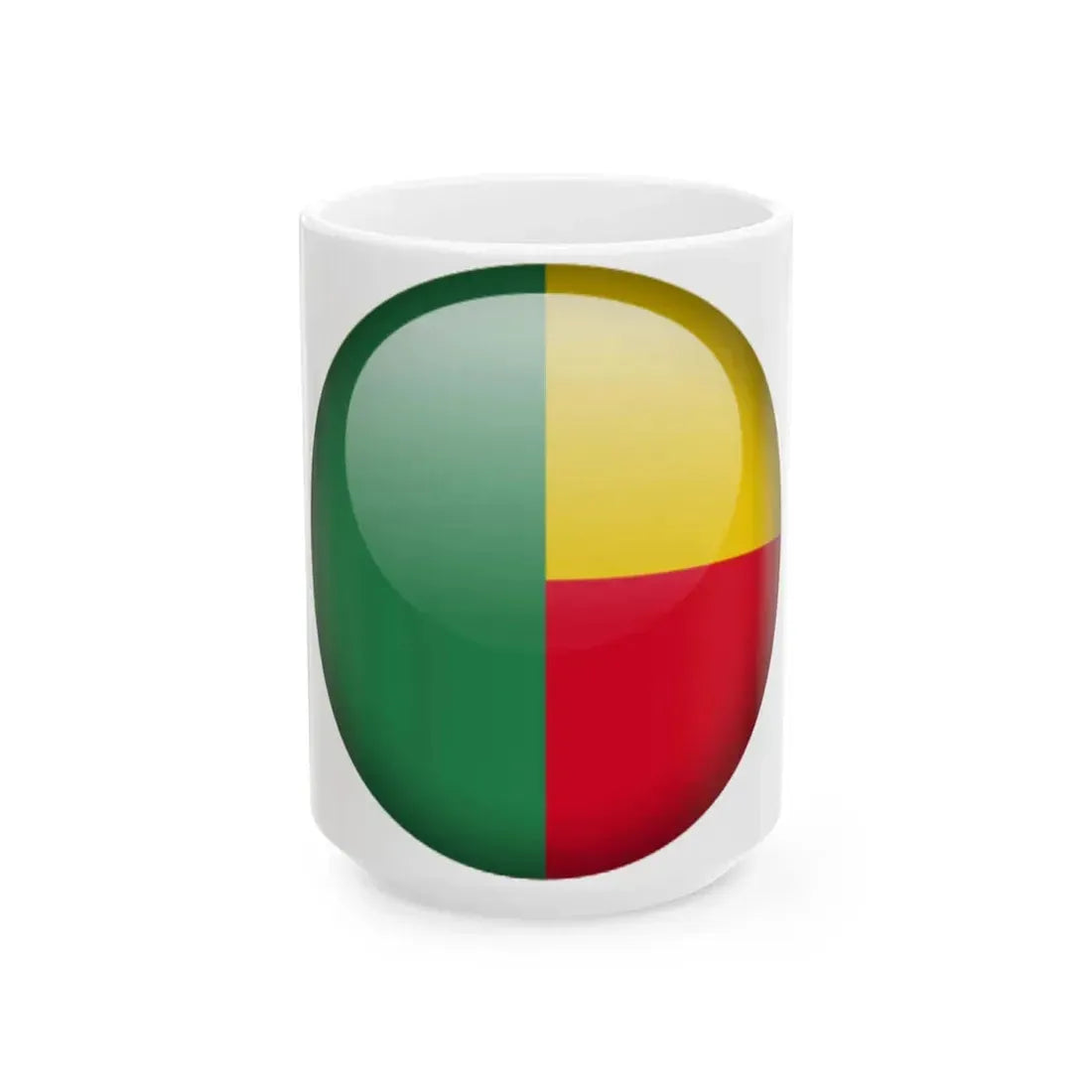 Flag orb Benin (Benin) White Coffee Mug 15oz - Go Mug Yourself