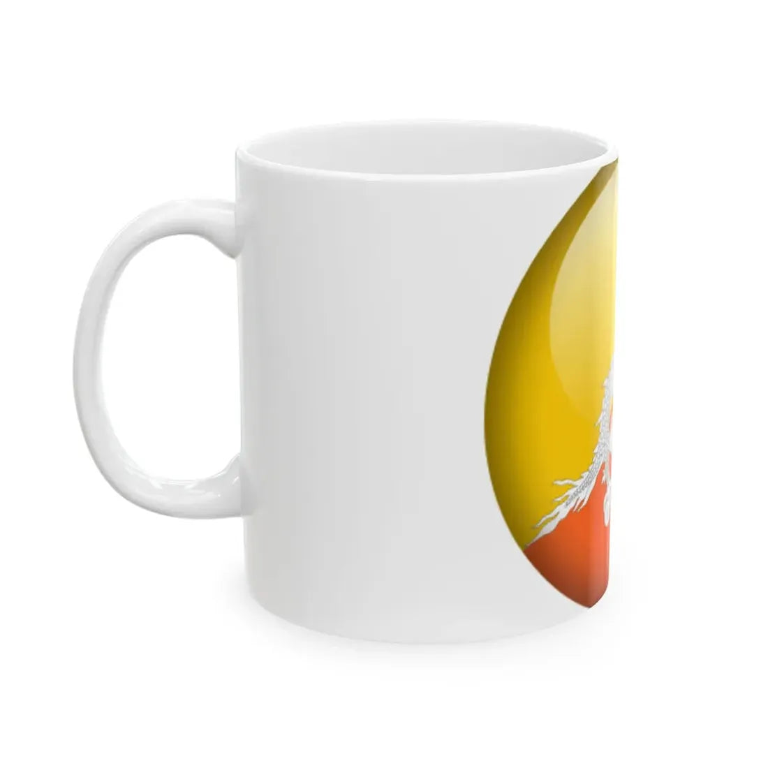 Flag orb Bhutan (Bhutan) White Coffee Mug - Go Mug Yourself
