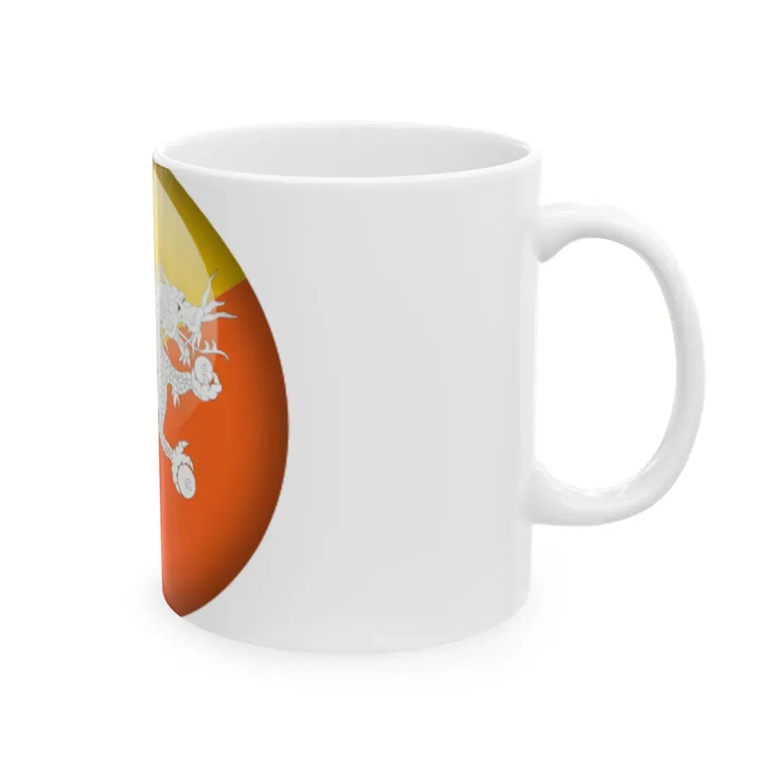 Flag orb Bhutan (Bhutan) White Coffee Mug - Go Mug Yourself