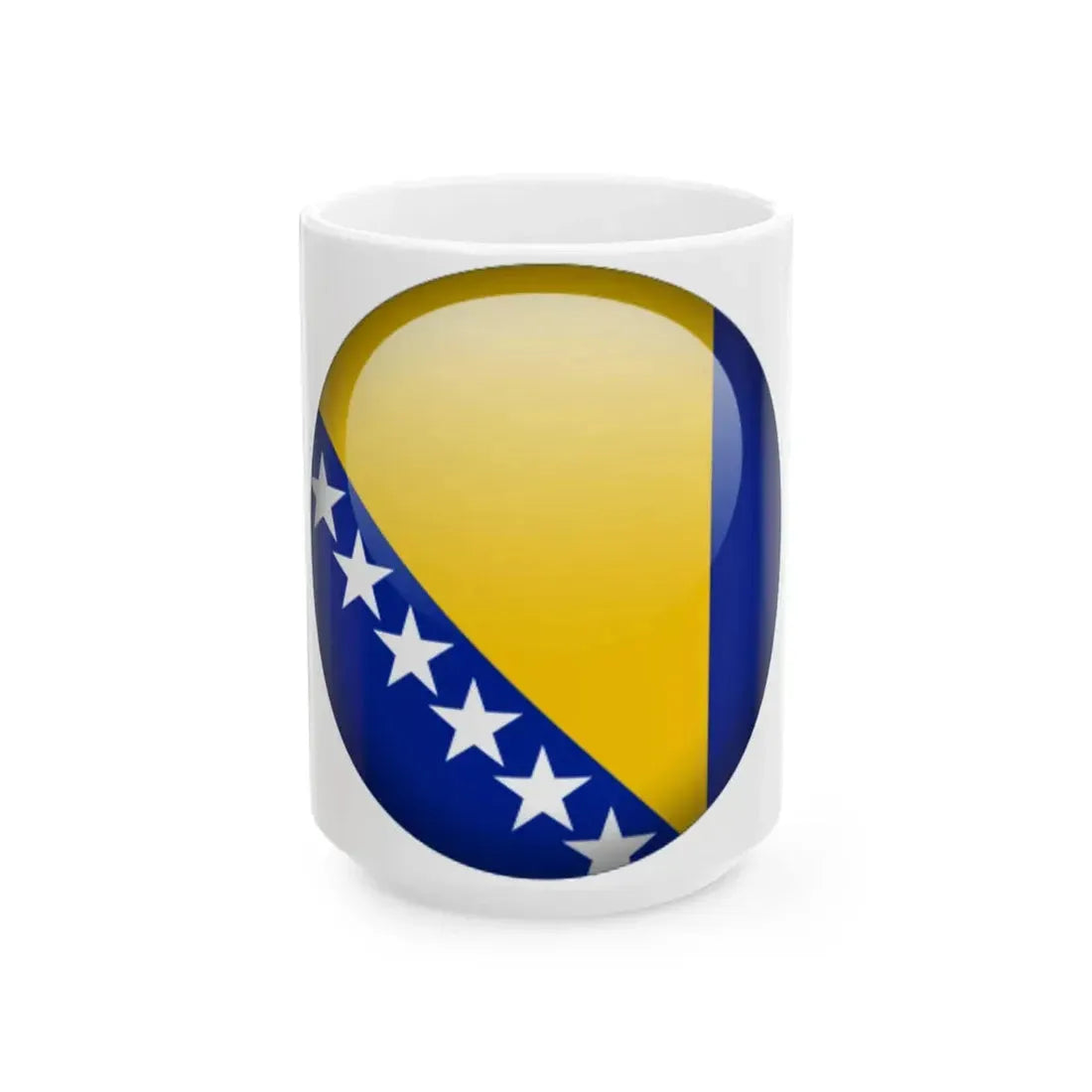 Flag orb Bosnia and Herzegovina (Bosnia and Herzegovina) White Coffee Mug 15oz - Go Mug Yourself