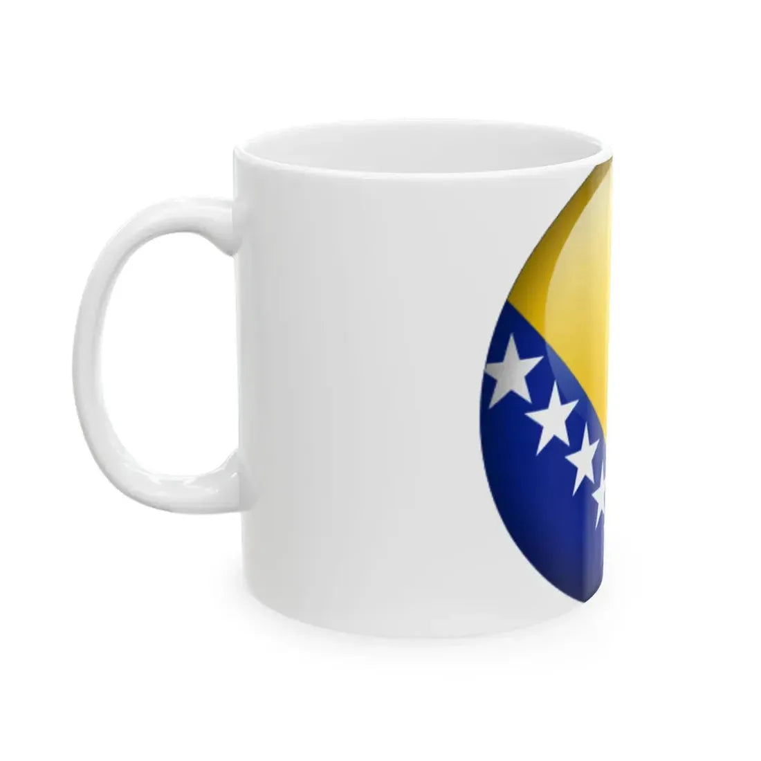 Flag orb Bosnia and Herzegovina (Bosnia and Herzegovina) White Coffee Mug - Go Mug Yourself