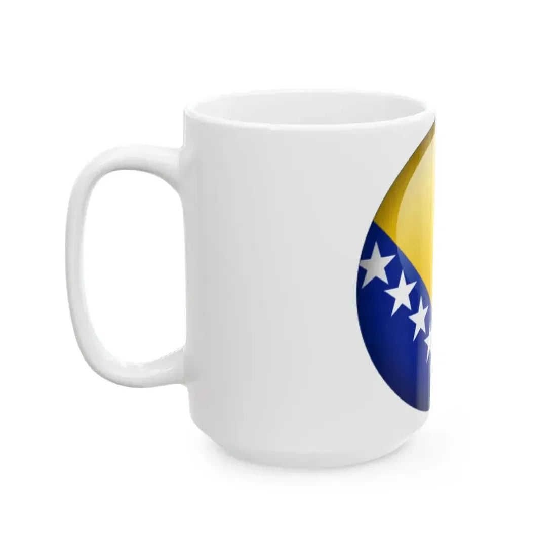 Flag orb Bosnia and Herzegovina (Bosnia and Herzegovina) White Coffee Mug - Go Mug Yourself