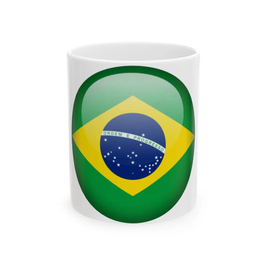 Flag orb Brazil (Brazil) White Coffee Mug 11oz - Go Mug Yourself