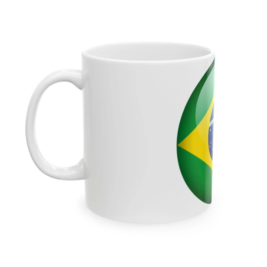 Flag orb Brazil (Brazil) White Coffee Mug - Go Mug Yourself