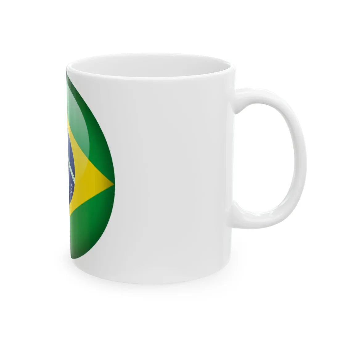 Flag orb Brazil (Brazil) White Coffee Mug - Go Mug Yourself