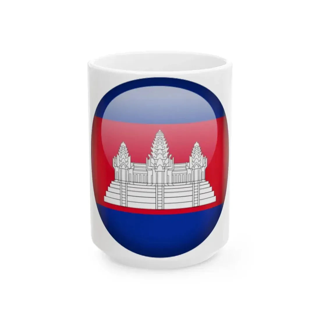 Flag orb Cambodia (Cambodia) White Coffee Mug 15oz - Go Mug Yourself