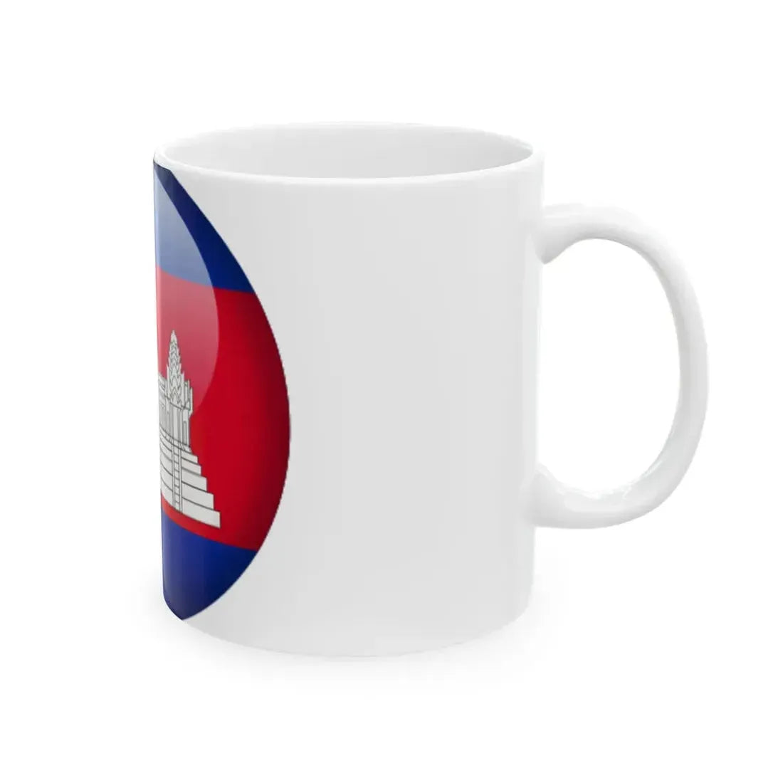 Flag orb Cambodia (Cambodia) White Coffee Mug - Go Mug Yourself