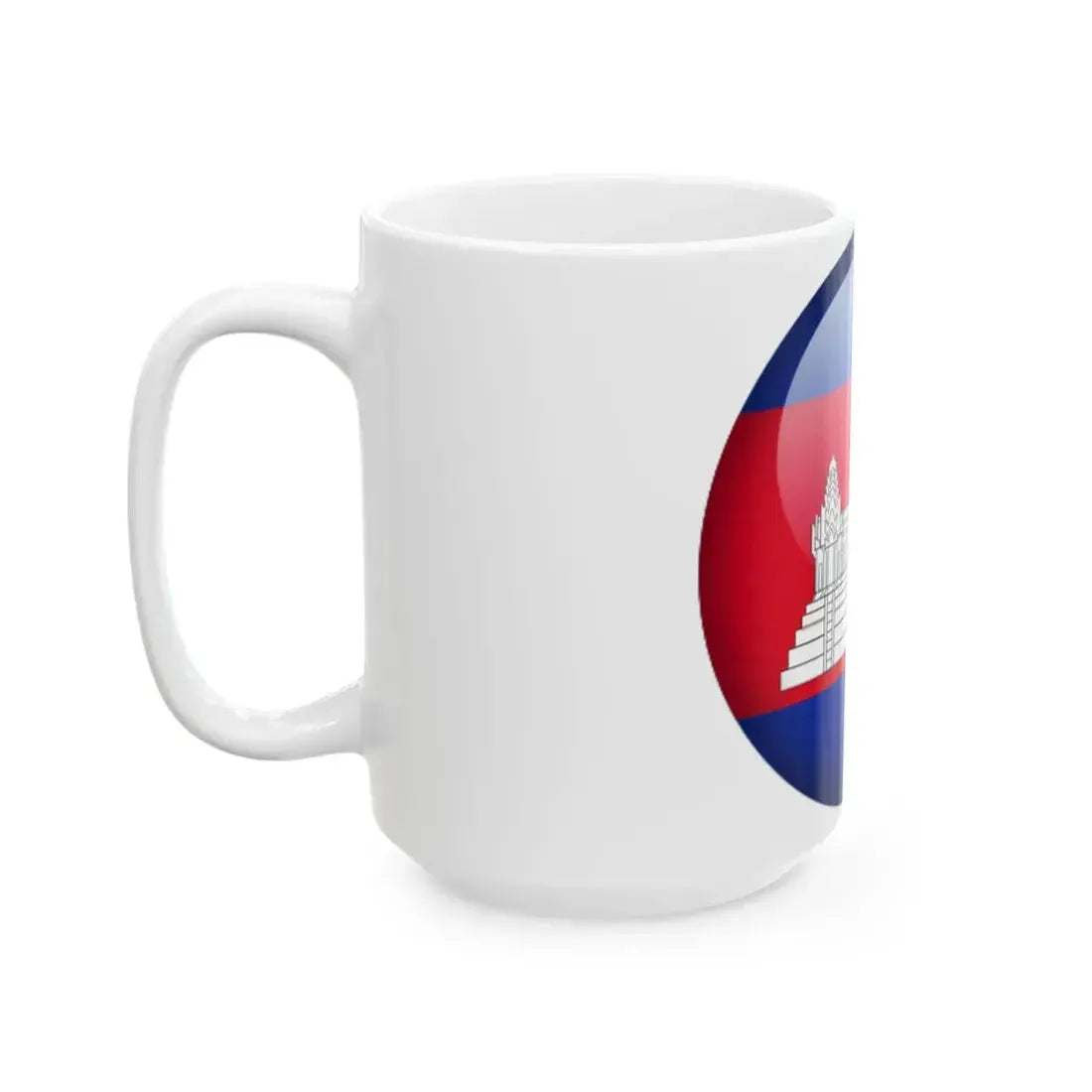 Flag orb Cambodia (Cambodia) White Coffee Mug - Go Mug Yourself