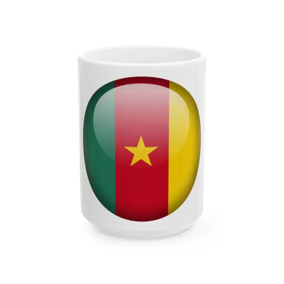 Flag orb Cameroon (Cameroon) White Coffee Mug 15oz - Go Mug Yourself