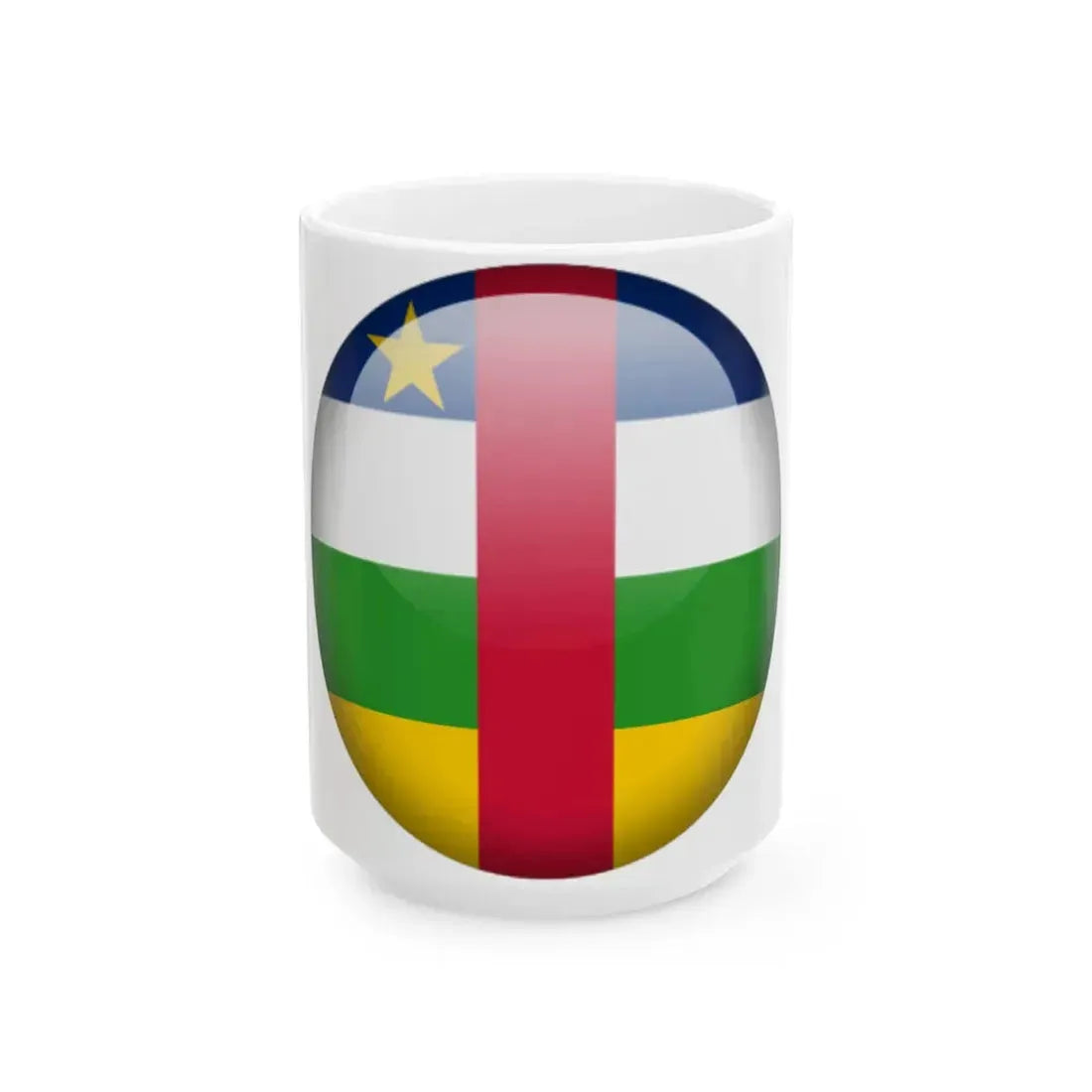 Flag orb Central African Republic (Central African Republic) White Coffee Mug 15oz - Go Mug Yourself