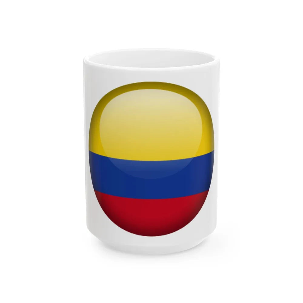 Flag orb Colombia (Colombia) White Coffee Mug 15oz - Go Mug Yourself