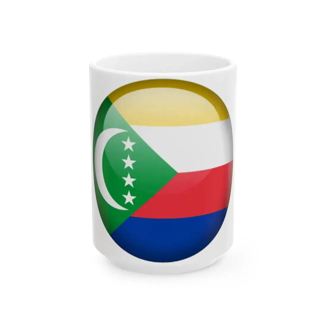 Flag orb Comoros (Comoros) White Coffee Mug 15oz - Go Mug Yourself
