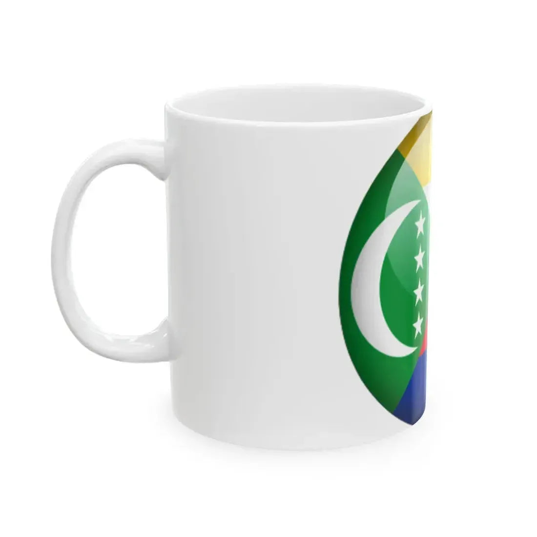 Flag orb Comoros (Comoros) White Coffee Mug - Go Mug Yourself