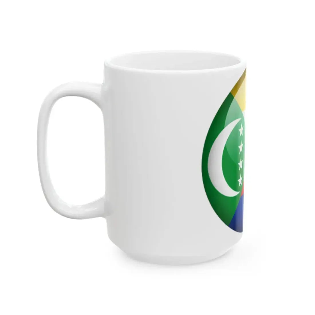 Flag orb Comoros (Comoros) White Coffee Mug - Go Mug Yourself