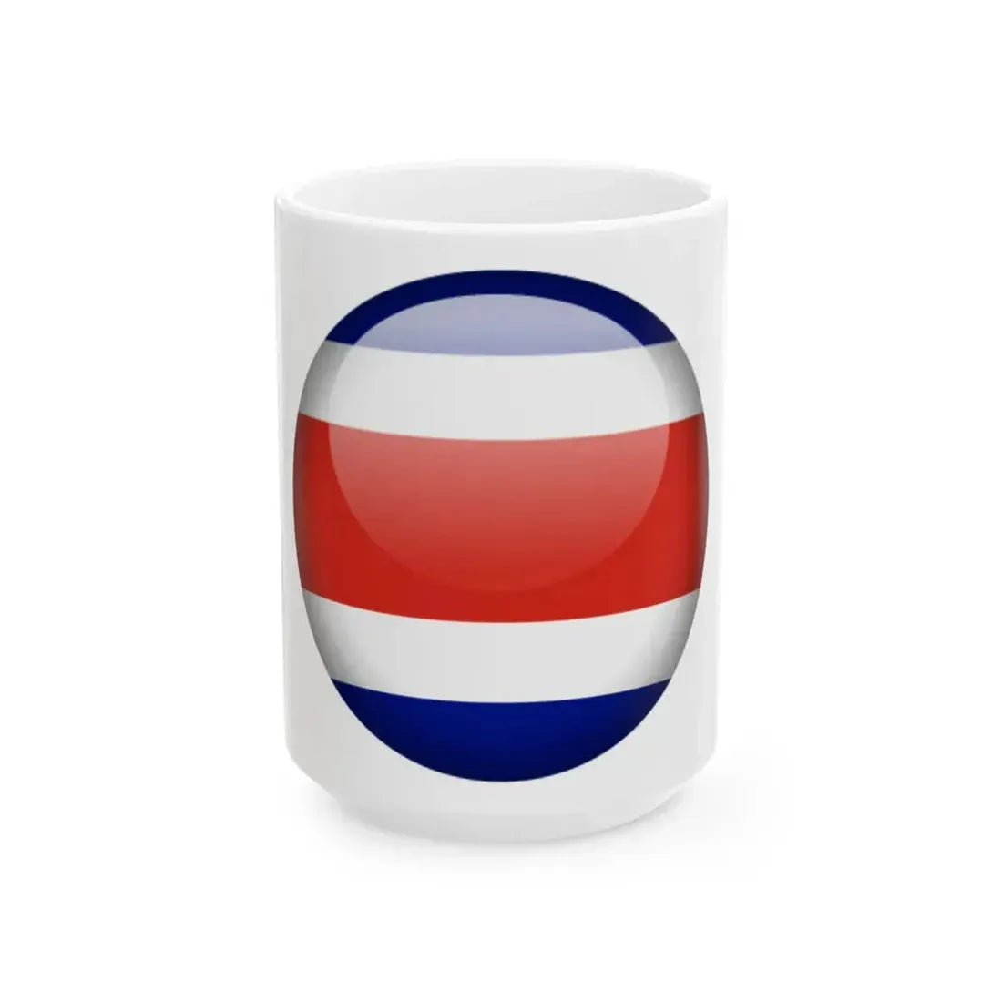 Flag orb Costa Rica (Costa Rica) White Coffee Mug 15oz - Go Mug Yourself