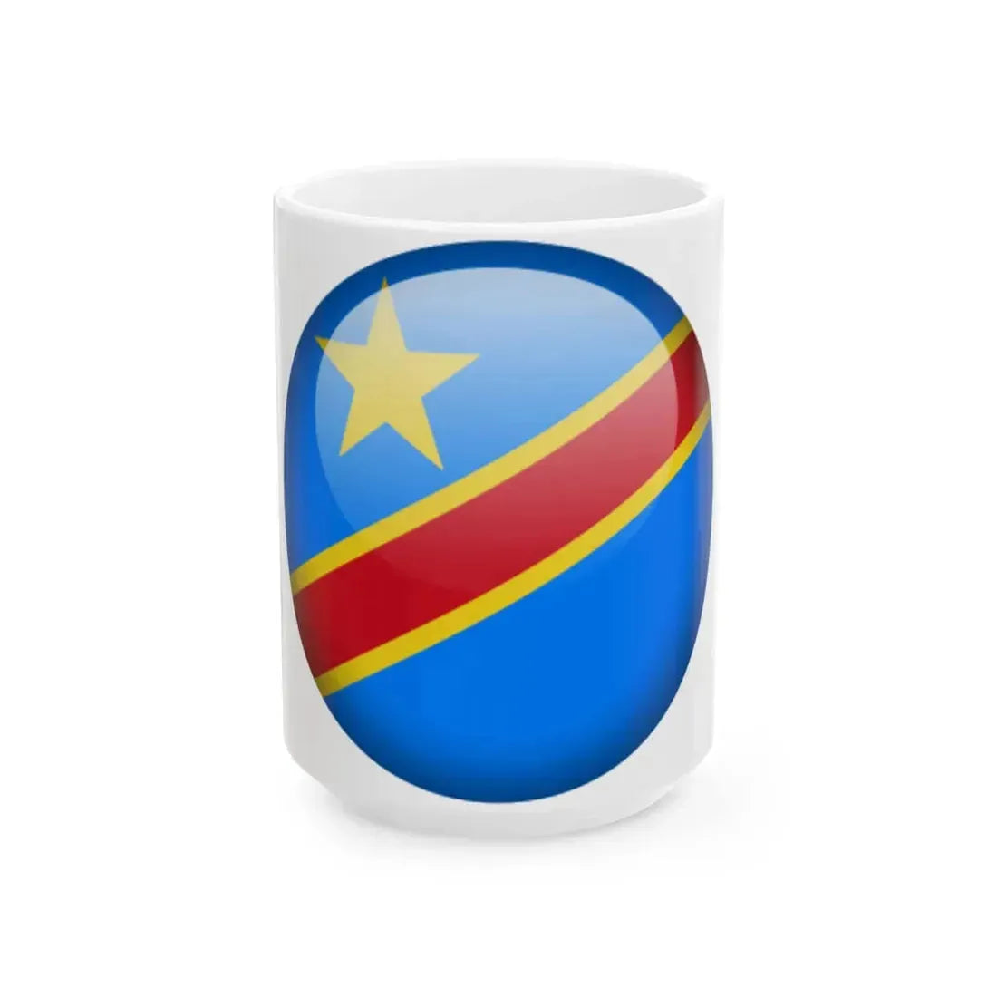 Flag orb Democratic Republic of the Congo (Congo) White Coffee Mug 15oz - Go Mug Yourself