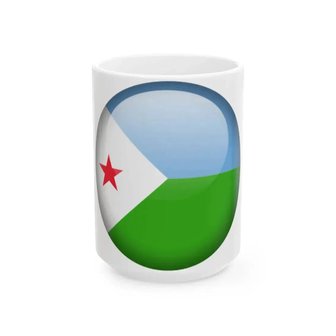 Flag orb Djibouti (Djibouti) White Coffee Mug 15oz - Go Mug Yourself