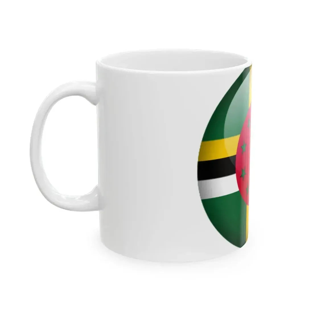 Flag orb Dominica (Dominica) White Coffee Mug - Go Mug Yourself
