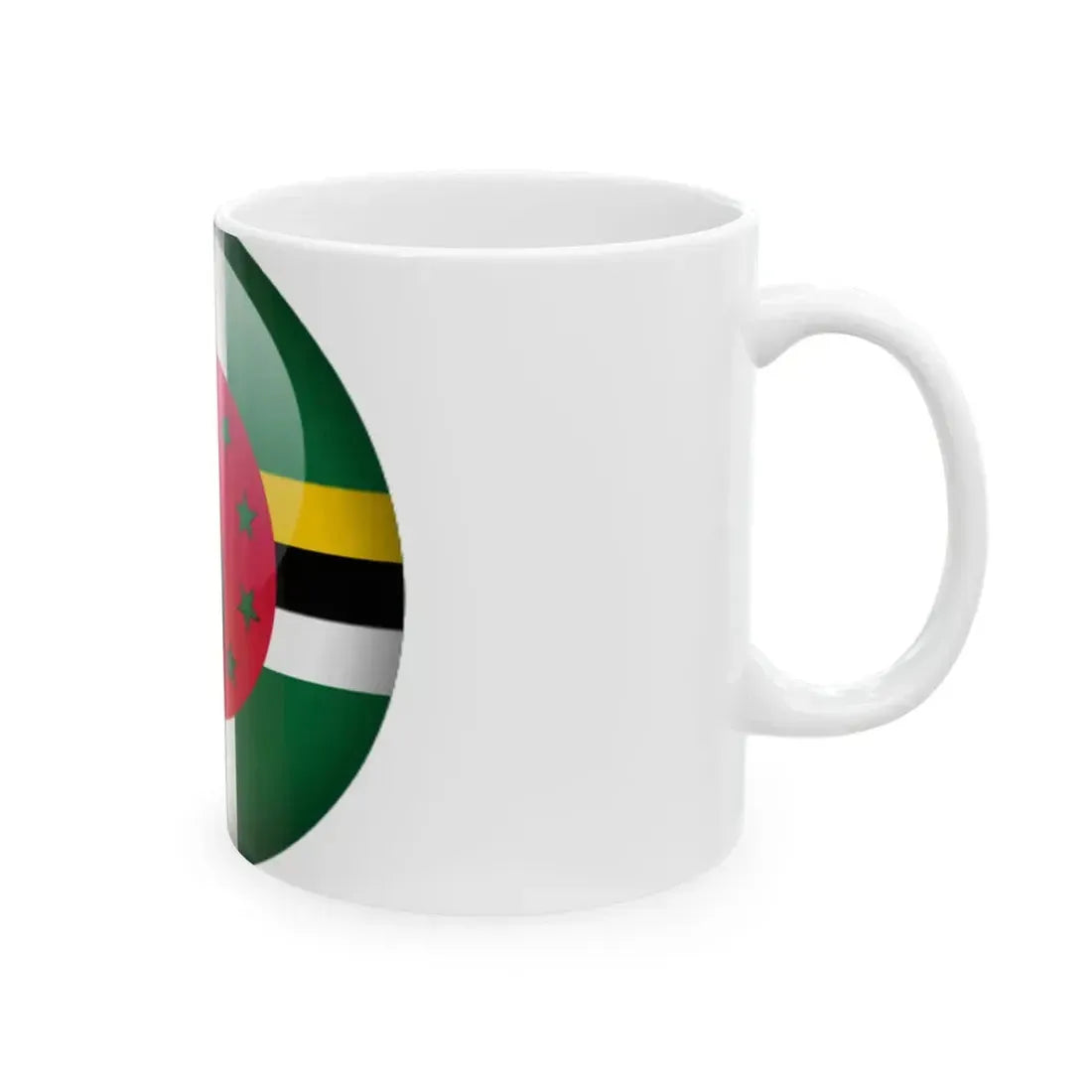 Flag orb Dominica (Dominica) White Coffee Mug - Go Mug Yourself