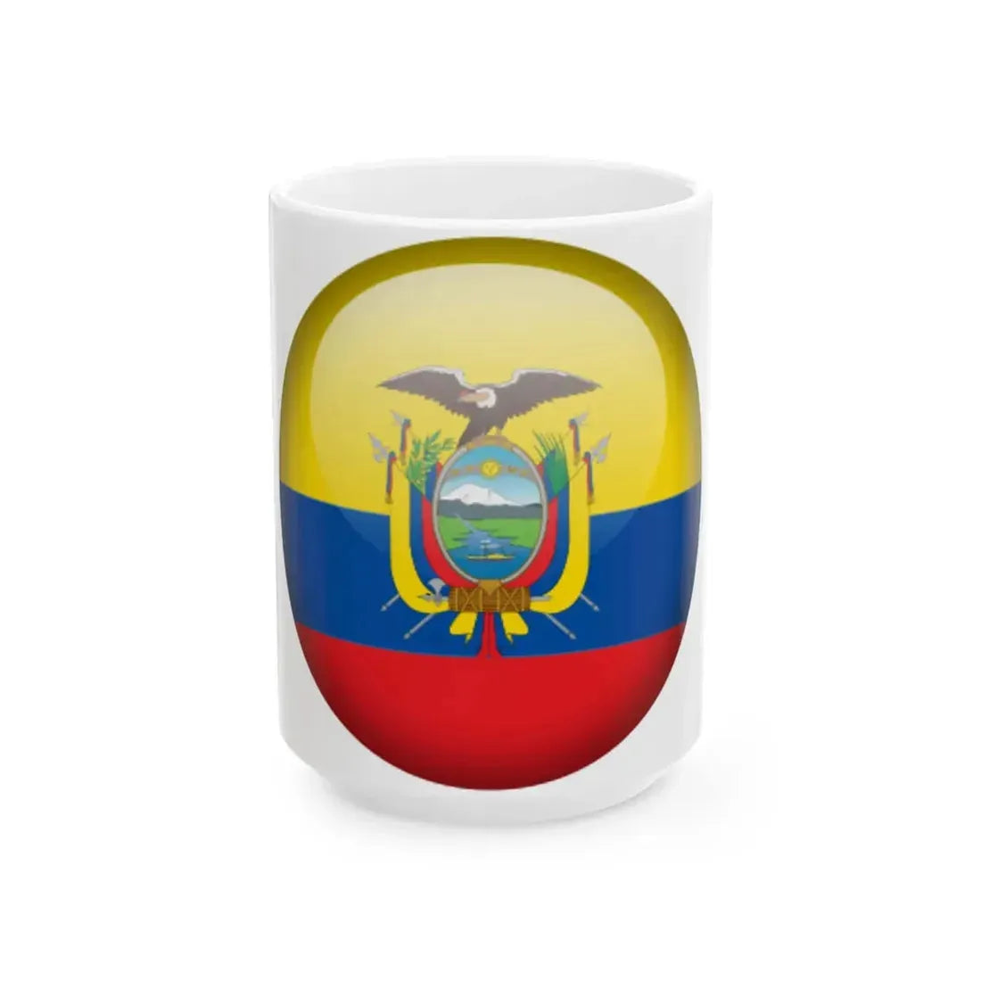 Flag orb Ecuador (Ecuador) White Coffee Mug 15oz - Go Mug Yourself