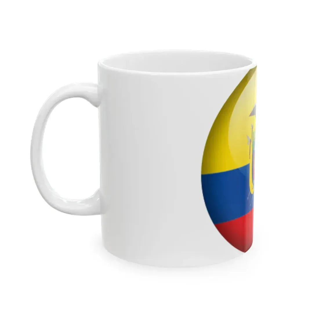 Flag orb Ecuador (Ecuador) White Coffee Mug - Go Mug Yourself