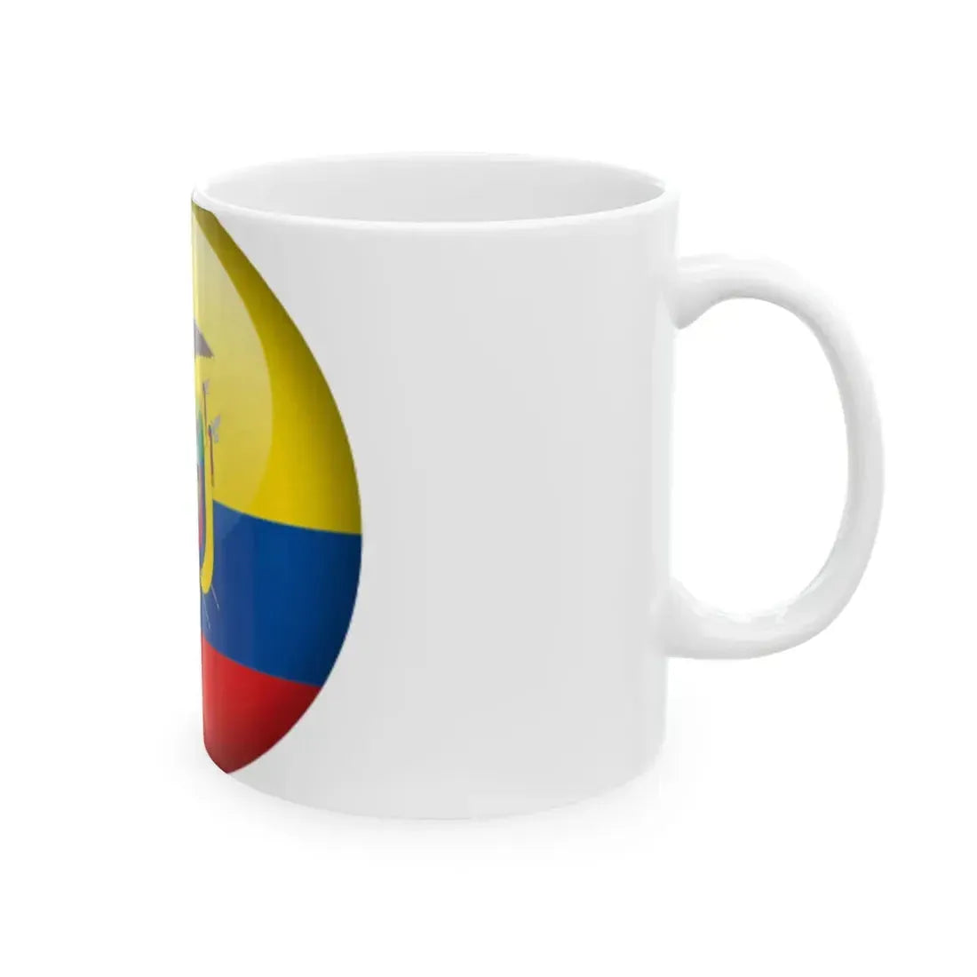 Flag orb Ecuador (Ecuador) White Coffee Mug - Go Mug Yourself