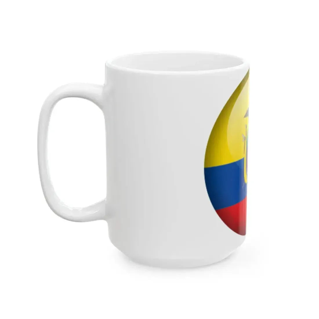 Flag orb Ecuador (Ecuador) White Coffee Mug - Go Mug Yourself