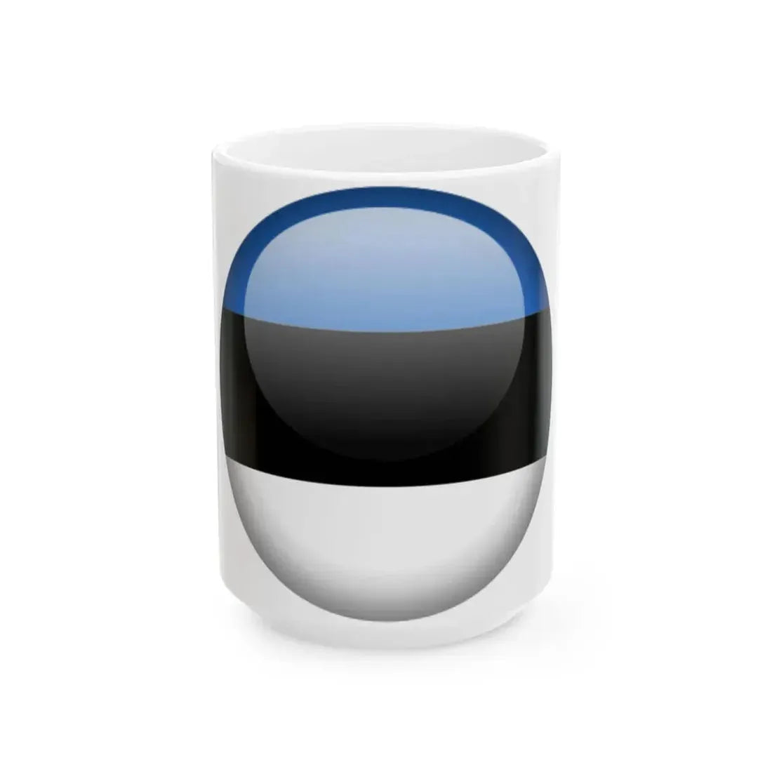 Flag orb Estonia (Estonia) White Coffee Mug 15oz - Go Mug Yourself