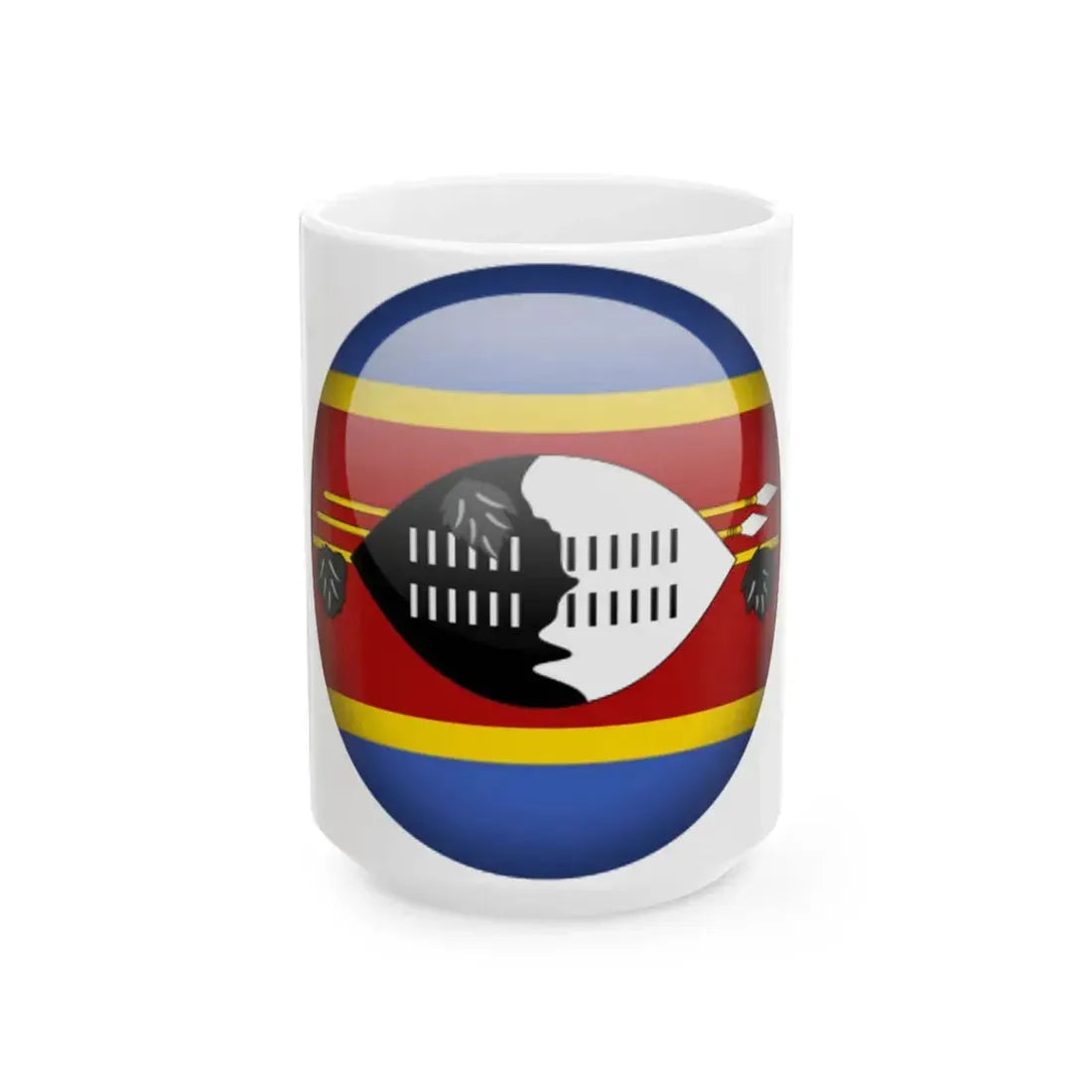 Flag orb Eswatini (Eswatini) White Coffee Mug 15oz - Go Mug Yourself