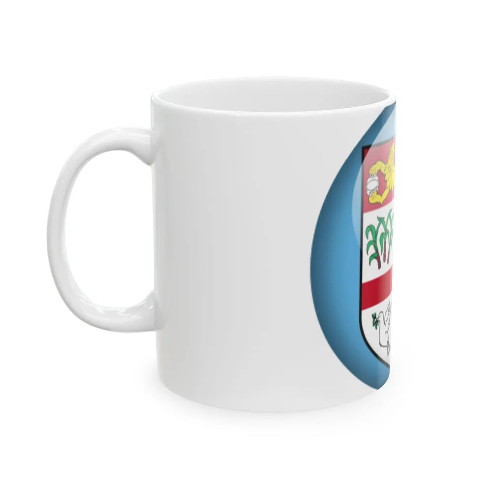 Flag orb Fiji (Fiji) White Coffee Mug - Go Mug Yourself