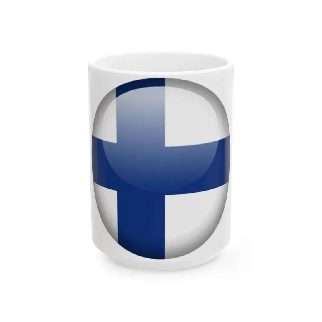 Flag orb Finland (Finland) White Coffee Mug 15oz - Go Mug Yourself