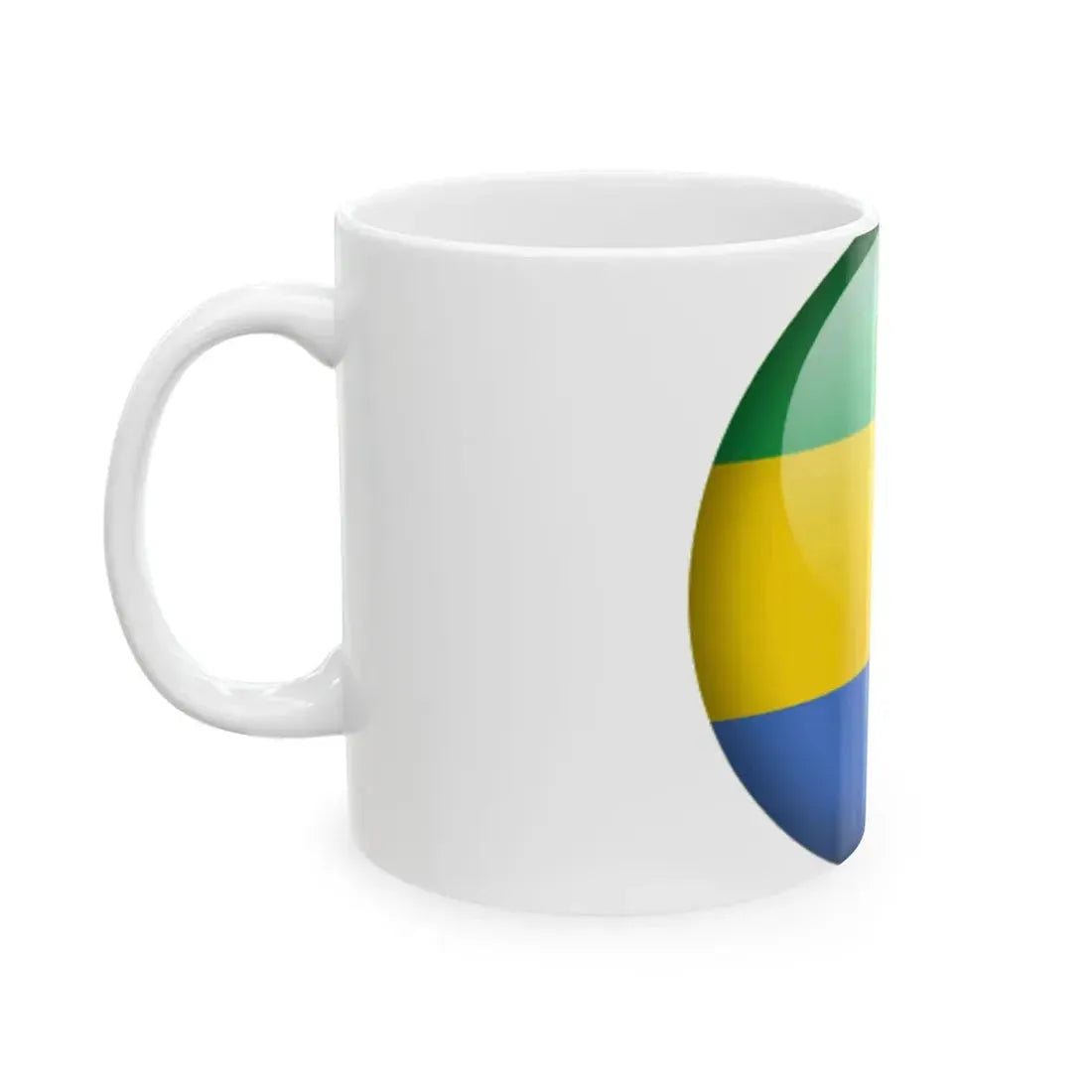 Flag orb Gabon (Gabon) White Coffee Mug - Go Mug Yourself