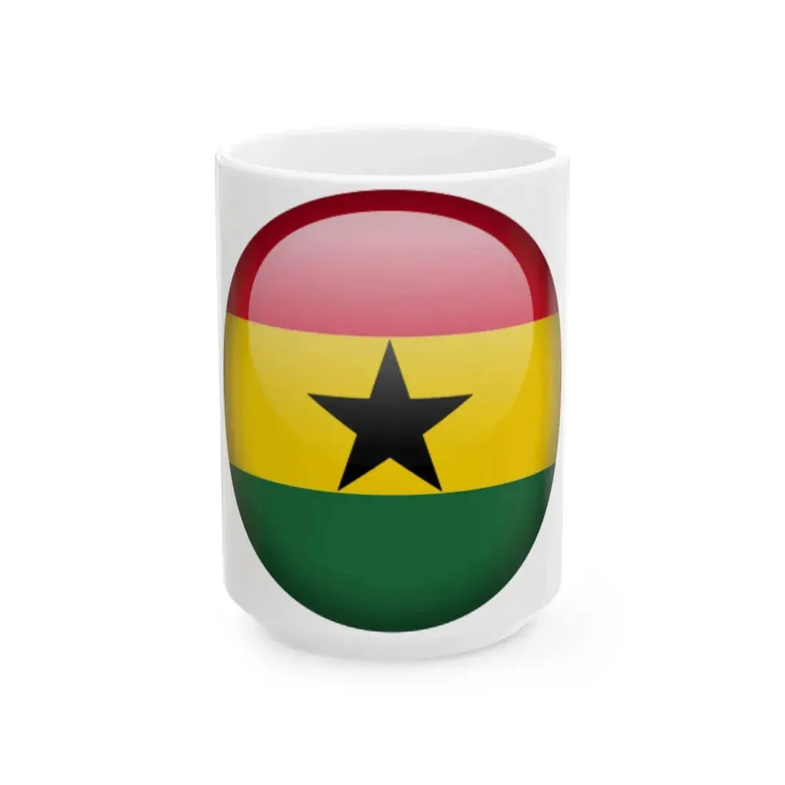 Flag orb Ghana (Ghana) White Coffee Mug 15oz - Go Mug Yourself