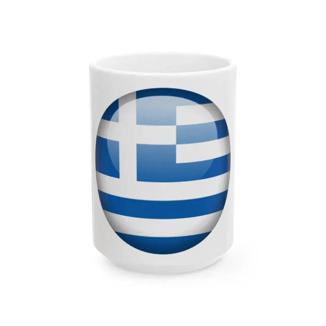Flag orb Greece (Greece) White Coffee Mug 15oz - Go Mug Yourself