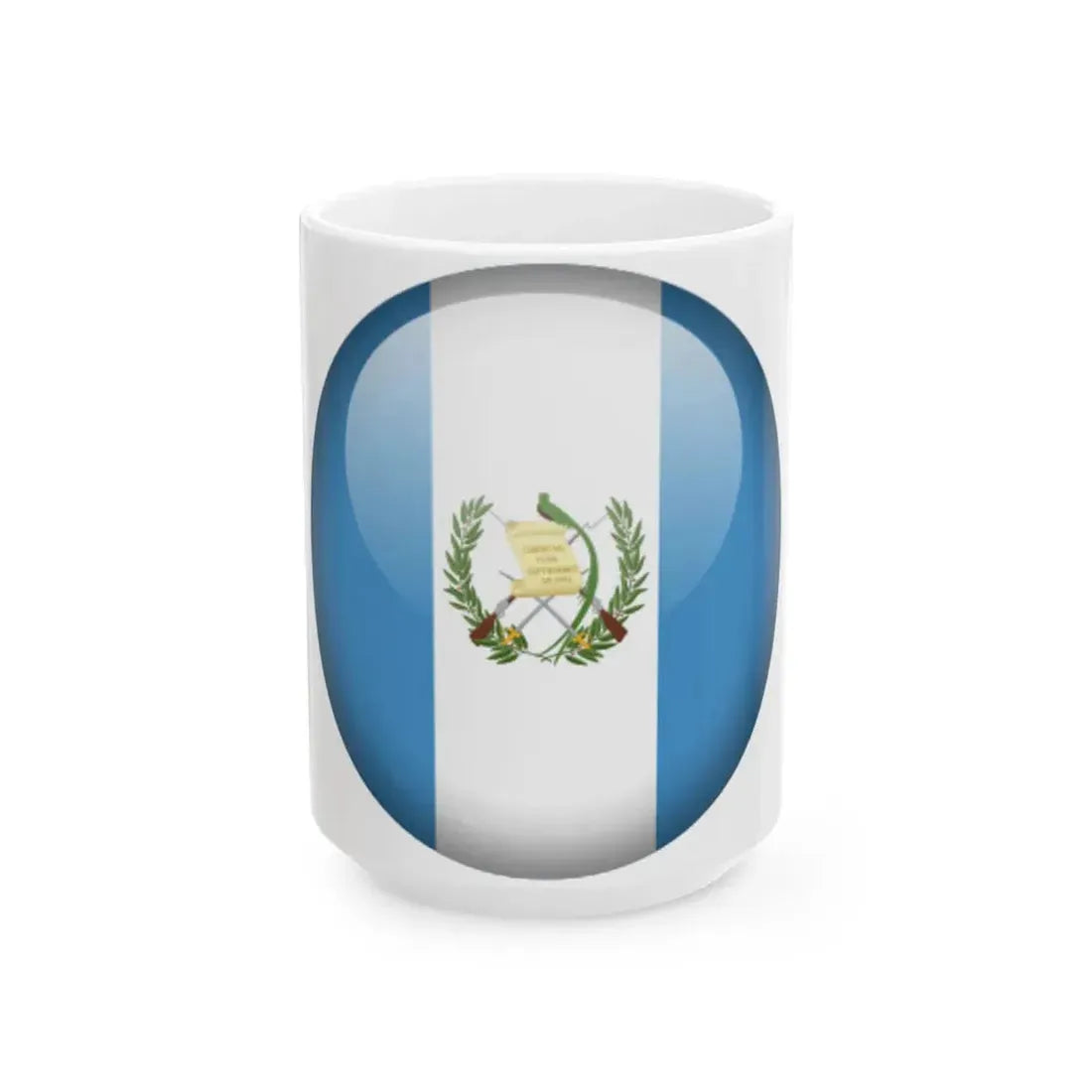 Flag orb Guatemala (Guatemala) White Coffee Mug 15oz - Go Mug Yourself