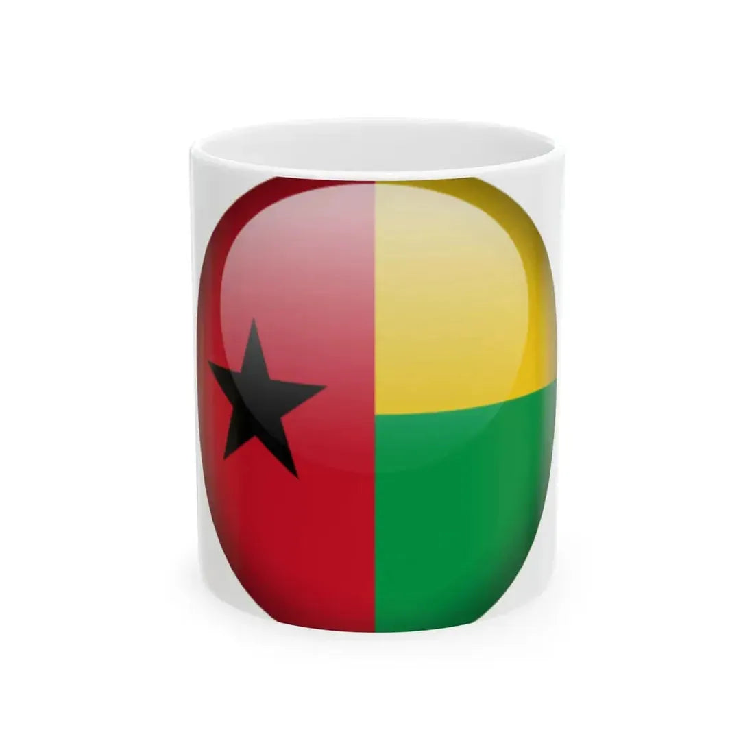 Flag orb Guinea-Bissau (Guinea) White Coffee Mug 11oz - Go Mug Yourself