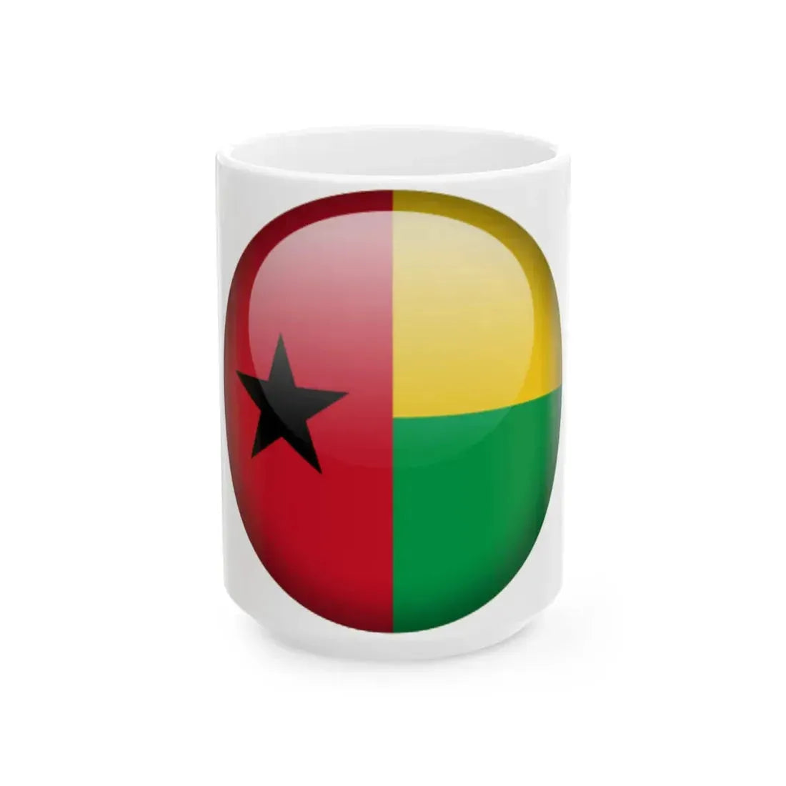 Flag orb Guinea-Bissau (Guinea) White Coffee Mug 15oz - Go Mug Yourself